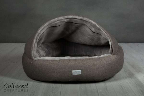 Collared Creatures Grey Deluxe Comfort Cocoon Dog Cave Bed LG