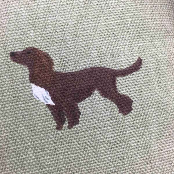 IMG 7041 scaled Wall mounted coat hook in fun spaniel fabric.  Price includes postage and packing.