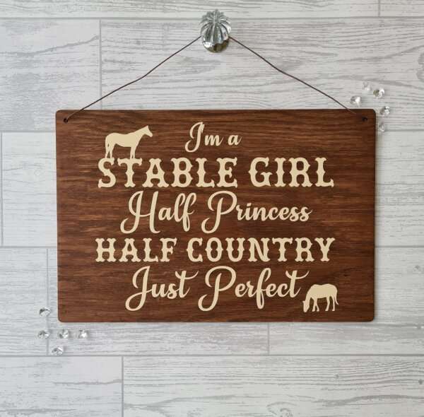 20201204 120538 Looking for a gift for a country girl or horse lover? A fun sign for the home. UK postage included - will be dispatched within a week of ordering.