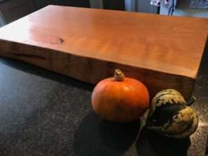 IMG 2721 Hardwood chopping board approx 70-85cm x 40-50cm x 8-10cm . Natural waney edge. Oak/elm/ash/beech/cherry