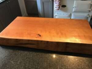 IMG 2726 Hardwood chopping board approx 70-85cm x 40-50cm x 8-10cm . Natural waney edge. Oak/elm/ash/beech/cherry