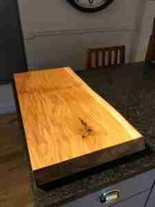 IMG 4136 Hardwood chopping board approx 70-85cm x 40-50cm x 8-10cm . Natural waney edge. Oak/elm/ash/beech/cherry