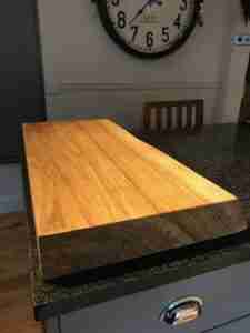IMG 4143 Hardwood chopping board approx 70-85cm x 40-50cm x 8-10cm . Natural waney edge. Oak/elm/ash/beech/cherry
