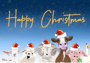 Farm Animal Christmas card - Teresa Lewis Art 