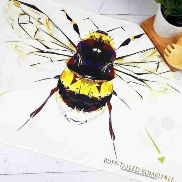 Bee TeaTowel e1605716718247 Vibrant tea towel with modern bee design