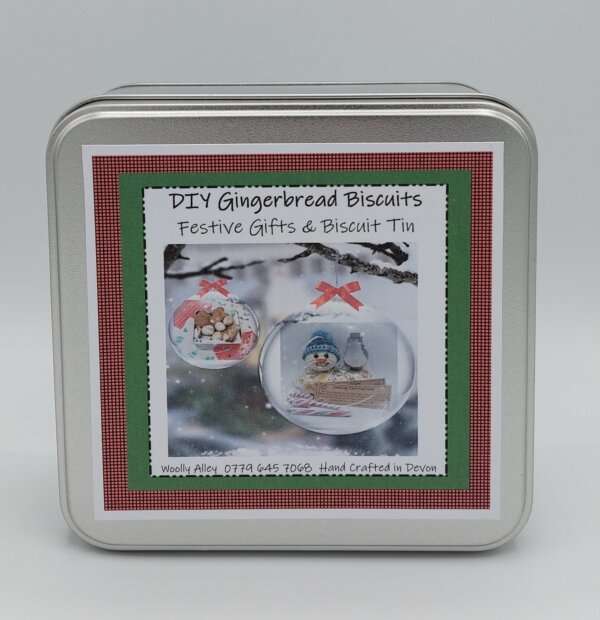 Gingerbread Cookie Tin 2 Bake your own Gingerbread Cookies  - Storage tin, Christmas tree decorations or eat them all!