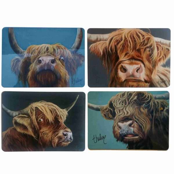 4 Lhighland cow placemats scaled Coated hardboard placemats, with a lovely gloss finish, with an  image of a Friesian cow painting 320x230mm. Free postage in the UK. <img class="alignnone size-medium wp-image-65841" src="https://www.thecountrysidestore.co.uk/wp-content/uploads/2021/01/looking-for-somethingPlacemat2-300x222.jpg" alt="" width="300" height="222" /> <img class="alignnone size-medium wp-image-65840" src="https://www.thecountrysidestore.co.uk/wp-content/uploads/2021/01/KirkstonerebelLplace-300x300.jpg" alt="" width="300" height="300" /> <img class="alignnone size-medium wp-image-65839" src="https://www.thecountrysidestore.co.uk/wp-content/uploads/2021/01/highlandwaLplace-300x300.jpg" alt="" width="300" height="300" /> <img class="alignnone size-medium wp-image-65838" src="https://www.thecountrysidestore.co.uk/wp-content/uploads/2021/01/highlandbluesspslaceL-300x300.jpg" alt="" width="300" height="300" />