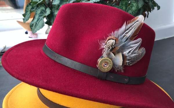 WhatsApp Image 2021 01 29 at 09.12.51 Light Brown wool felt fedora hat with feather pin. My wool felt fedora hats are beautifully made, water resistant & come complete with a detachable natural game feather pin. Available in sizes; Extra small 53-54cm,  Small 55-56cm & Medium 57-59cm The fedora hat is made from 100% wool felt and suitable to be worn in all weathers.  If the hat does get wet just leave it to dry flat & naturally.