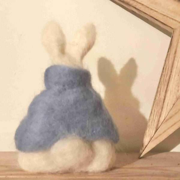 27EB798E C9AA 4956 A47E 18675ACCA050 scaled Freestanding needle felted handmade bunny rabbit. A perfect alternative Easter present or new baby gift.