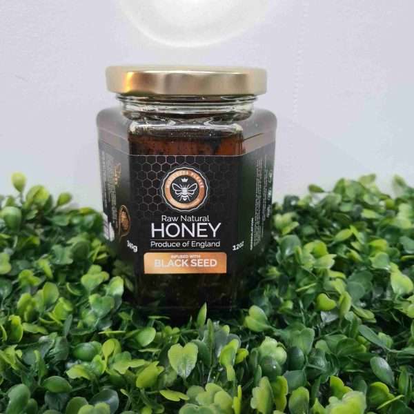 20210317 172945 scaled Our very own Raw and Natural Blossom Honey, infused with the finest quality non-GMO organically sourced Nigella Sativa seeds. Our wonderful "Black Gold" is a product rich in health properties. <a name="health-benefits"></a>Black seed oil health benefits Black seed oil has shown promise in treating some of the most common health conditions, including high blood pressure and asthma. It also shows strong antifungal activity against <em data-redactor-tag="em">Candida albicans</em> — yeast that can overgrow in the body and lead to <a class="content-link css-5r4717" href="https://www.healthline.com/health/skin/cutaneous-candidiasis">candidiasis</a>. Examples of other black seed oil health benefits include: <ul> <li>Reducing <a class="content-link css-5r4717" href="https://www.healthline.com/health/high-blood-pressure-hypertension">high blood pressure</a>: Taking black cumin seed extract for two months has been shown to reduce high blood pressure in people whose blood pressure is mildly elevated.</li> <li>Reducing <a class="content-link css-5r4717" href="https://www.healthline.com/health/high-cholesterol">high cholesterol</a>: Taking black seed oil has been shown to reduce high cholesterol. It’s high in healthy fatty acids that can help you maintain healthier cholesterol levels. Examples of these fatty acids include linoleic acids and oleic acid. The levels of the oils can vary depending on where the black seeds are grown. People may also see results when consuming the crushed seeds.</li> <li>Improving <a class="content-link css-5r4717" href="https://www.healthline.com/health/rheumatoid-arthritis">rheumatoid arthritis</a> symptoms: Taking oral black seed oil may help to reduce inflammatory rheumatoid arthritis symptoms.</li> <li>Decreasing <a class="content-link css-5r4717" href="https://www.healthline.com/health/asthma">asthma</a> symptoms: The anti-inflammatory effects of black seed oil may extend to improving asthma symptoms. Its effect in reducing inflammation in the airways may also help with bronchitis symptoms.</li> <li>Reducing stomach upset: Eating black seeds or taking black seed oil is associated with relieving stomach pain and cramps. The oil can help to reduce gas, stomach bloating, and the incidence of ulcers as well.</li> </ul> Black seed oil is also thought to have anticancer properties. It may help fight against skin cancers when applied topically. Portions of black seed oil known as thymoquinone and other seed potions were able to reduce the growth of tumors in lab rats. The oil also may help to reduce the tissue damaging effects of radiation that is used to kill cancer cells. But these results haven’t been studied in humans. Black seed oil shouldn’t be used as a substitute for conventional cancer treatments. Above taken from <a href="https://www.healthline.com/health/food-nutrition/black-seed-oil-benefits#health-benefits">https://www.healthline.com/health/food-nutrition/b...</a>