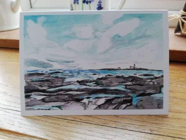 A View of Coquet Island Greeting Card - Front