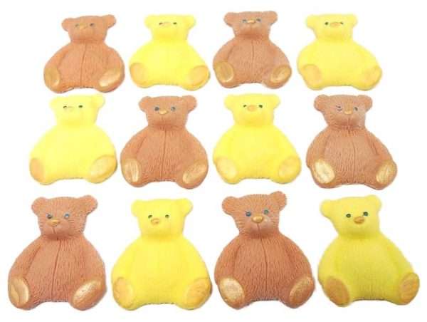 Inked12 N BROWN YELLOW TEDDYSjpeg LI Here we have a lovely selection of coloured teddies to choose from that are easy to apply and will go down a treat with everyone. Great for a Baby shower, birthday or even a christening Approx Size: 4 cm - 3 cm Also available in single colours