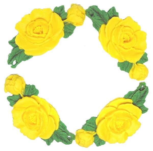 Inked4 Yellow garlands1jpeg LI These lovely rose garlands can make your cake extra special. Used by bakers for a variety of celebration cake including Wedding cakes. We have five colours to choose from and are happy to take orders for another colour choice you may have. Simply add a note at checkout with your request. Approx Size each Rose :7 cm - 3cm