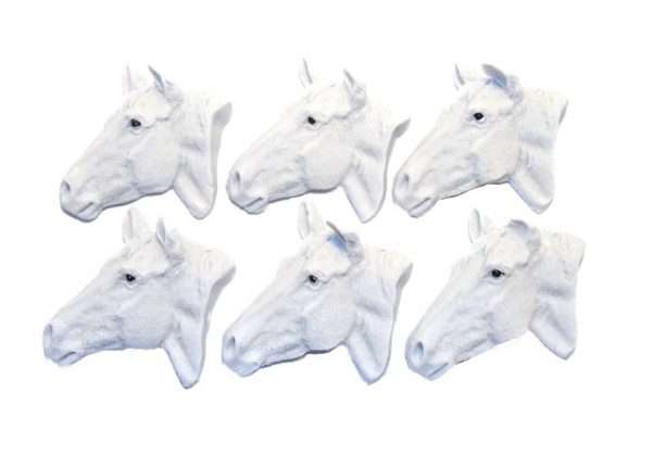 Inked6 grey horsesjpeg LI Do you have a member of your family who is a horse lover and about to have a celebration, either a birthday or from a recent event you would like to reward them? These horse heads are sure to be a big hit with everyone. They can be used on cupcakes or to decorate a cake. Available in three colours, brown, grey, and black in sets of 6 · Approx Size: 5cm high -5cm wide
