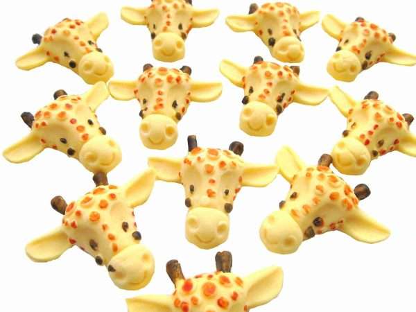 InkedGirffe20cupcake20toppers LI scaled Animal lovers will fall for these lovely giraffe faces cupcake topper decorations. Each hand painted giraffe face is ideal for your cupcake toppers and will make great decorations for baby shower or birthday celebrations. Packs of 12 - Edible Giraffe birthday or baby shower cupcake cake toppers. We also have a selection of other animal listing for mixed sets. Approx Size: 4cm- 4cm
