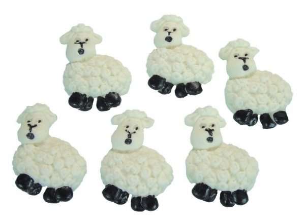 InkedInkedInkedInkedsheep LI 1 Your cupcake and cake bakes are sure to be a big hit when decorated with these lovely white sheep. Each one is hand painted with lovely edible paint. If you would prefer a different colour sheep, please let us know by adding a note to your order. 6 cute white sheep cupcake topper decoration Ideal cupcakes and cake topper decorations for Easter or a Birthday. Approx Size: 4.7cm -3.5cm