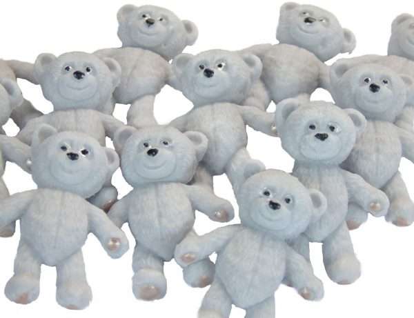 Inkedteddys grey LI Looking for something to decorate your cupcakes or cakes with for a baby shower or birthday? Here we have a large selection of coloured teddies to choose from that are easy to apply and will go down a treat with everyone. 12 Lovely teddies to brighten your bakes. A selection of these teddies is available in our separate listing with baby blocks Approx Size: 4 cm - 3.5 cm