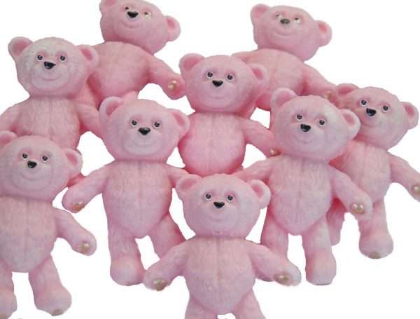 Inkedteddys pink LI Looking for something to decorate your cupcakes or cakes with for a baby shower or birthday? Here we have a large selection of coloured teddies to choose from that are easy to apply and will go down a treat with everyone. 12 Lovely teddies to brighten your bakes. A selection of these teddies is available in our separate listing with baby blocks Approx Size: 4 cm - 3.5 cm