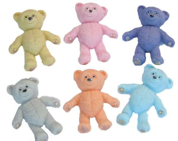 Looking for something to decorate your cupcakes or cakes with for a baby shower or birthday? Here we have a large selection of coloured teddies to choose from that are easy to apply and will go down a treat with everyone. 12 Lovely teddies to brighten your bakes. A selection of these teddies is available in our separate listing with baby blocks Approx Size: 4 cm - 3.5 cm
