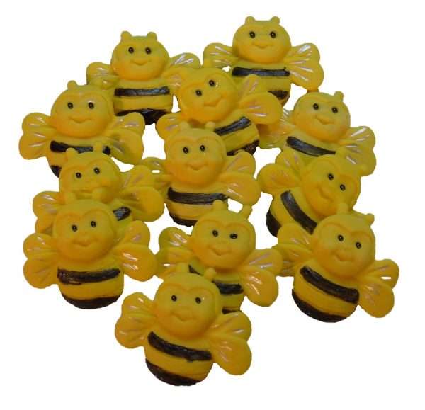 Your cupcake and cake bakes are sure to be a big hit when decorated with these lovely Happy bumble bees. These gone down a treat at birthday parties. Each one is hand painted with lovely edible paint. 12 edible happy bumble bees, cupcake topper decoration, ideal cupcakes and to decorate your cakes. Approx Size: 4 cm -3.5 cm