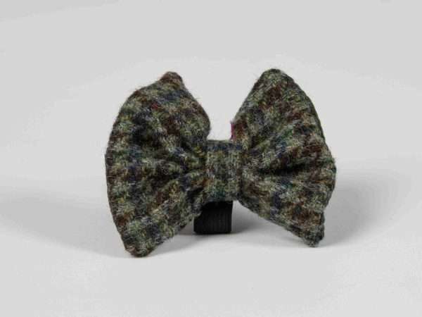 collared creatures autumn houndstooth luxury harris tweed dog bow tie
