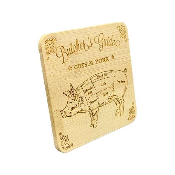 butchers coasters G The coasters have a diagram of various animals showing the names of the various meat cuts