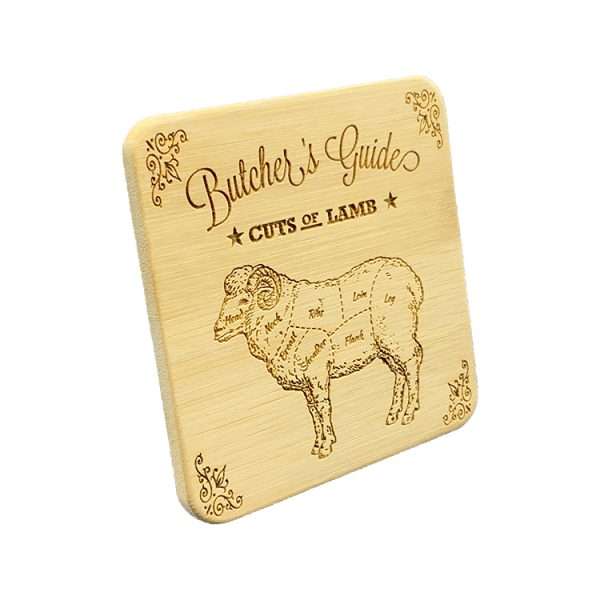 butchers coasters K The coasters have a diagram of various animals showing the names of the various meat cuts