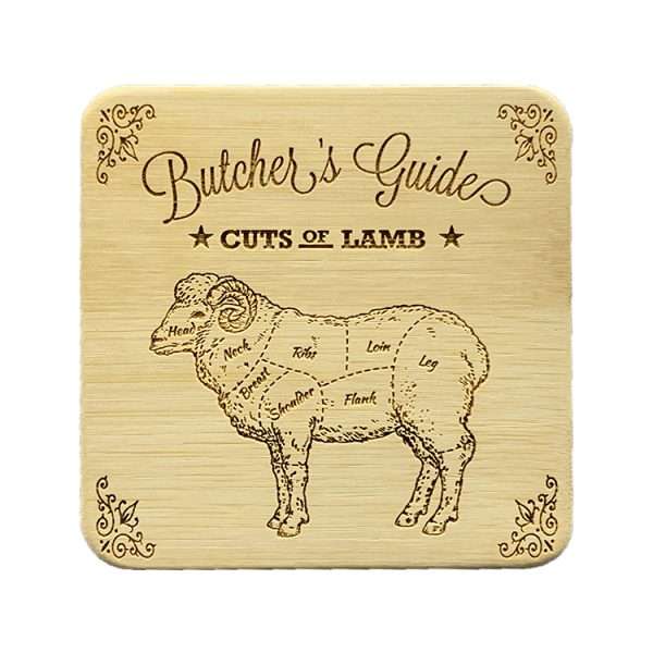 butchers coasters L The coasters have a diagram of various animals showing the names of the various meat cuts