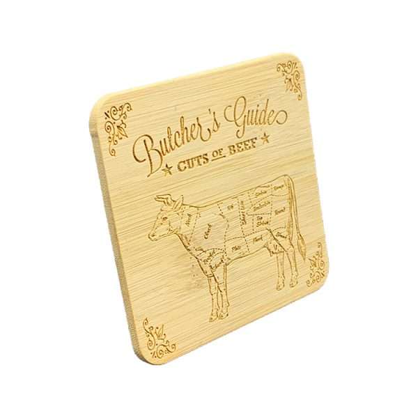 butchers coasters M The coasters have a diagram of various animals showing the names of the various meat cuts