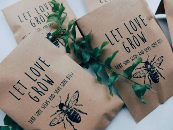 A great, new, alternative wedding favour gift for the nature lovers among us! You can customise your order size to suit your party! You will receive your desired number of seed envelopes, wHand stamped with the quote 'Let Love Grow - Take some seeds and save some bees!' Simply allow your guests to take home their little bag of wildflower seed, sprinkle it in their garden to encourage bees, ladybugs and more. All while being able to remember your beautiful day with every glance! Your seed packet contains a mixture of 8 different types of flower seeds with a seed sowing granule blend. Best to sow between march & may for spring sowing or August - September for autumn sowing with a beautiful flowering display from June - October. No order too big or small, message us if your desired amount isn't listed!