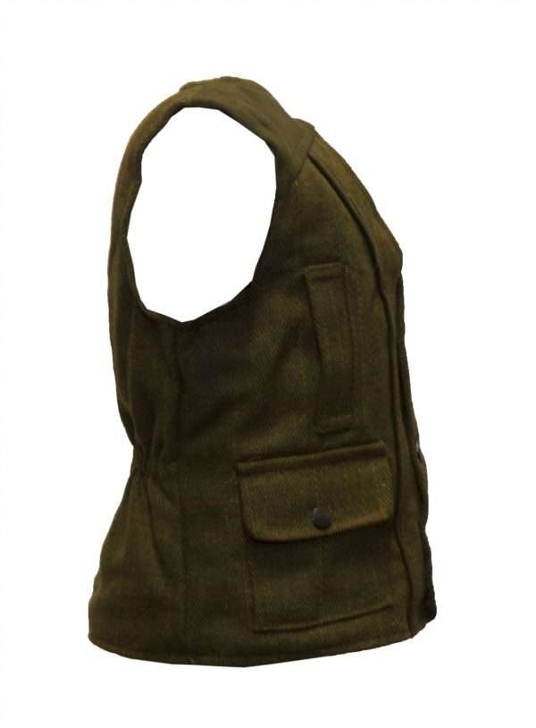 13aa351f 95a6 4944 9dcb 33b23342d898 New Baby Kids Tweed Bodywarmer Fitted Gilet - Light Sage, Dark Sage, Sage with Pink Stripes and Sage with Purple Stripes Sizes available from 14 to 22. (6 months to 4 Years) Classic Design for Boys and Girls. Internal padded Lining is 100% Polyester, to ensure resistance against harsh weather condition. Internal lining has a diamond quilted pattern. Outer jacket is made from 60% Wool, 25% Polyester 11% Acrylic and 4% composed of other fibres, making this jacket top quality fabric. Other features include 2 hand warmer pockets, two bellow front pockets, heavy duty zip, Moleskin Tweed Trim to the Collar, Shoulder patches and pipping details, Press Stud Fastening and partial elasticated back to keep gilet fitted.