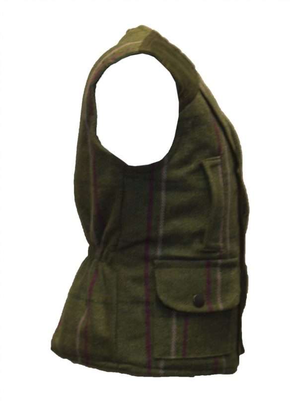 451929bb 7424 420c 8c0d 745f8e6afd08 New Baby Kids Tweed Bodywarmer Fitted Gilet - Light Sage, Dark Sage, Sage with Pink Stripes and Sage with Purple Stripes Sizes available from 14 to 22. (6 months to 4 Years) Classic Design for Boys and Girls. Internal padded Lining is 100% Polyester, to ensure resistance against harsh weather condition. Internal lining has a diamond quilted pattern. Outer jacket is made from 60% Wool, 25% Polyester 11% Acrylic and 4% composed of other fibres, making this jacket top quality fabric. Other features include 2 hand warmer pockets, two bellow front pockets, heavy duty zip, Moleskin Tweed Trim to the Collar, Shoulder patches and pipping details, Press Stud Fastening and partial elasticated back to keep gilet fitted.