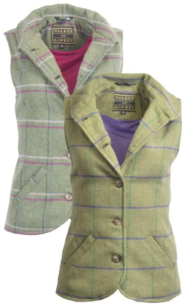 LADIES TWEED ASHBY GILET BOTH Internal Lining is 100% Polyester, to ensure resistance against harsh weather condition. Outer jacket (Shell) is made from 60% Wool, 25% Polyester, 11% Acrylic and 4% composed of other fibres, making this jacket top quality fabric for durability and comfort. Other features include button front fastening, 2 front pockets, co-ordinated moleskin trimming around the collar, scoop extended back, Produced to the highest standards by a manufacturer of top quality countrywear and derby clothing. The tweed has been treated with Teflon which acts as a fabric protector, making this product long-lasting protection against oil- and water-based stains, dust and dry soil. Please check our size guide against your waistcoat you wish to purchase.