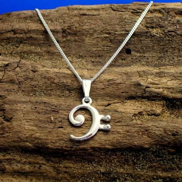Bass clef 800 <p style="text-align: center">Sterling silver Handmade Free UK delivery (1st class)</p>