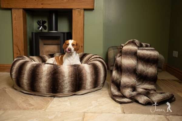 Brown Luxury Deluxe Donut Dog Bed LG