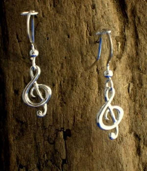 Small Treble Clef earrings 800 <p style="text-align: center">Sterling silver Handmade Free UK delivery (1st class)</p>