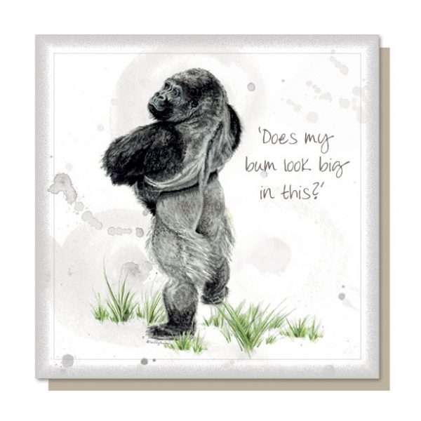 gorilla Humorous wildlife cards, suitable for any occasion. Blank inside, with information about the animal on the reverse.