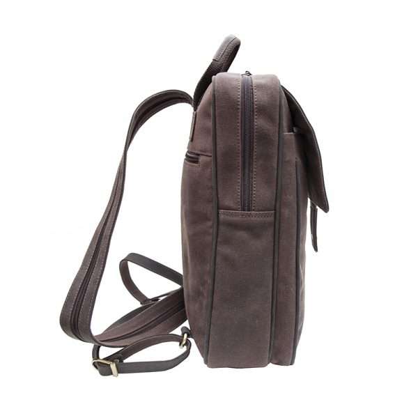 backpack 4 web Goodbye cumbersome backpack and hello chic and stylish. The gently rounded corners and combination of waxed canvas and leather elevate this from an ordinary backpack to an elegant bag you happen to wear on your back!