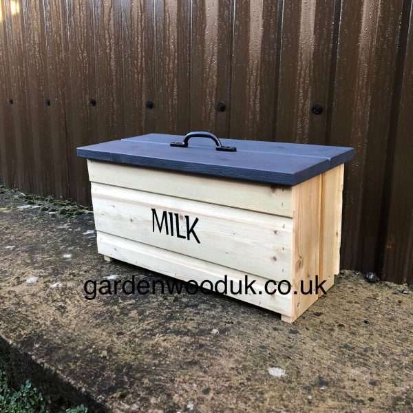 10GB Dark Grey 1 1 Handmade Wooden Doorstep Milk Box Suitable to fit 10x 1pt Glass Bottles. Price includes UK Mainland Delivery. Surcharges may apply to remote areas.  