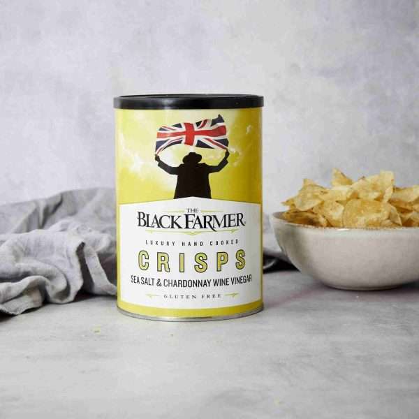 2021.11.02 THE BLACK FARMER0079 scaled Enjoy three flavours of our delicious crisps. Perfect for sharing in our beautifully branded re-sealable tubs. A perfect gift for your foodie friend for a birthday or celebration.