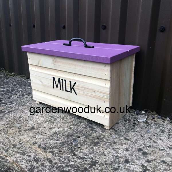 8GB Purple 2 Handmade Wooden Doorstep Milk Box Suitable to fit 8x 1pt Glass Bottles. Price includes UK Mainland Delivery. Surcharges may apply to remote areas.  