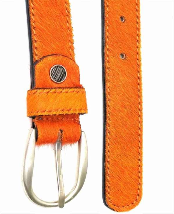 orange belt scaled Handcrafted genuine leather belts