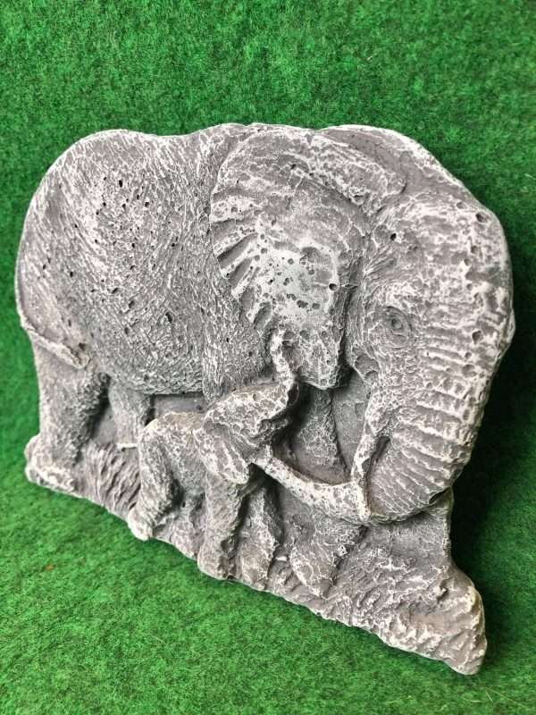 received 618149905977742 Handmade Cast From Concrete Elephant Family Wall Plaque Detailed