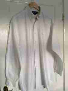 IMG 5049 Lovely crisp clean white big shirt laid flat 26 inches pit to pit and 33 inches length from the collar hardly worn