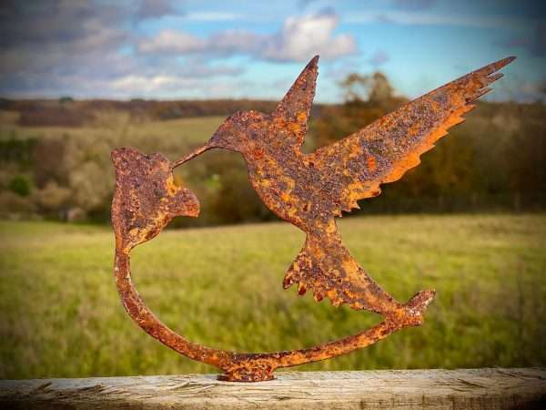WELCOME TO THE RUSTIC GARDEN ART SHOP Here we have one of our. Exterior Rustic Hummingbird & Flower Bird Wildlife Fence Topper Tree Art Garden Art Yard Art Flower Bed Metal Garden Stake Gift Idea. Sizes & Measurements:
14cm x 17cm Made From 2mm Mild Steel.