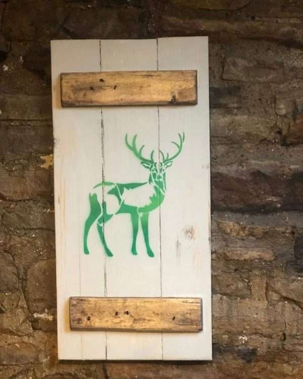 FB IMG 1645296638927 1 Handmade Stag wooden wall plaque / wooden wall art / Stag wall hanging