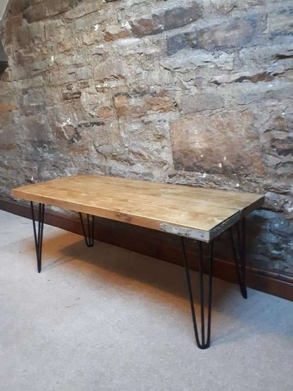 FB IMG 1645296859970 Copy Handmade rustic coffee table / Reclaimed coffee table / Hairpin legs