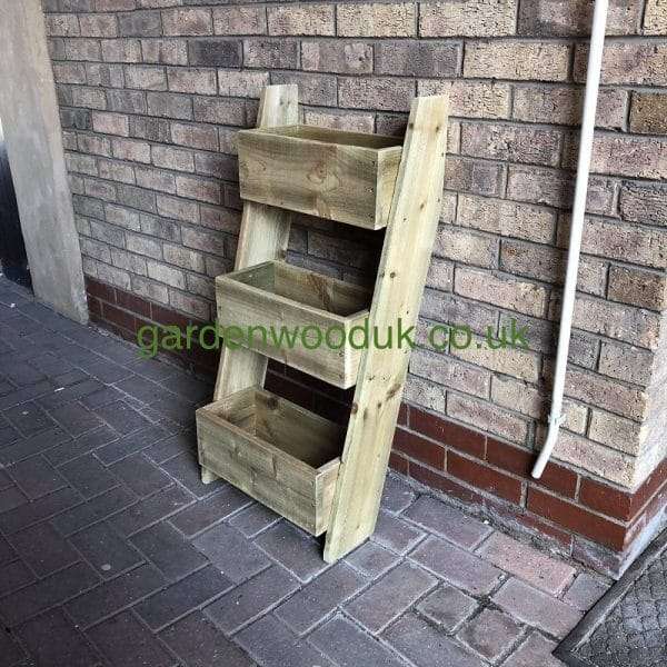 Rustic 2 Tier Leaning 450mm 3 Handmade 3 Tier Planter Perfect for growing your own Herbs, Strawberries etc. Price includes UK Mainland Delivery. Surcharges may apply to remote areas.
