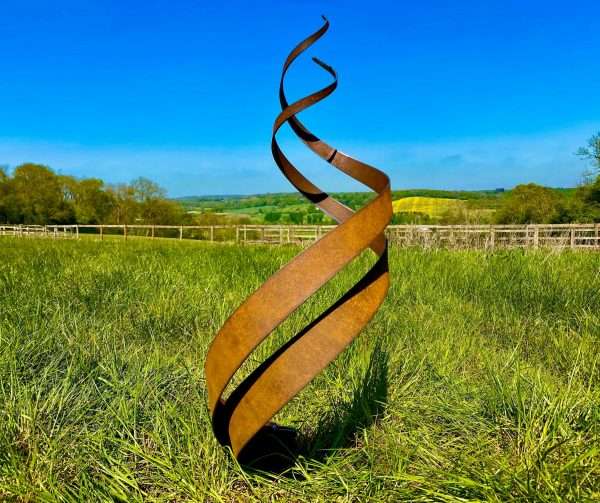 WELCOME TO THE RUSTIC GARDEN ART SHOP Here we have one of our. Rustic Spiral Fire Energy Flowing Organic Metal Sculpture Sizes & Measurements:
Large: 120cm x 45cm X 3mm PLEASE NOTE
**Sizes are approximate and design is approximate - each spiral is handmade and will come out slightly different** Perfect For Any Garden Or Outdoor Space. All of our garden stake art come with garden stakes affixed or prongs enabling a quick & easy install! *PLEASE NOTE XL SIZES GOING TO PLACES OTHER THAN THE UK - WILL HAVE REMOVABLE STAKES*