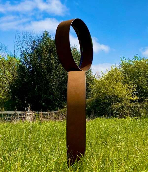 WELCOME TO THE RUSTIC GARDEN ART SHOP Here we have one of our. Garden Metal Circular Ring Hoop Art Sculpture Overall dimensions-
83cm x 52cm
Ring-
9cm width 3mm thick Perfect For Any Garden Or Outdoor Space. All of our garden stake art come with garden stakes affixed or prongs enabling a quick & easy install!